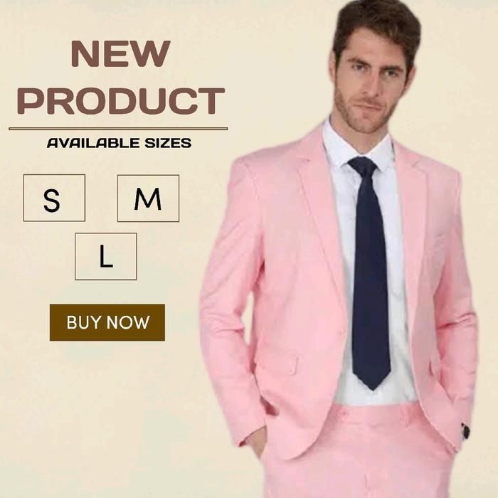 Blazer pria pink Jas Pria - Jas Single Button - Jas Wedding - Jas Party - Jas Prewedding - Pink Sant