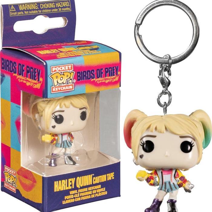 HOT SALE FUNKO POCKET POP KEYCHAIN- BIRDS OF PREY - HARLEY QUINN (CAUTION TAPE) TERMURAH