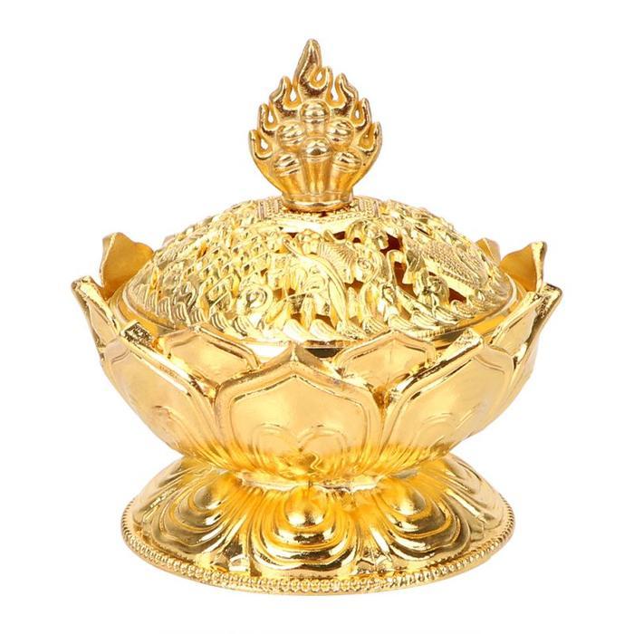 Tempat Bakar Dupa Lotus Mabkhara Pembakar Dupa Backflow/Dupa Lingkar Gold