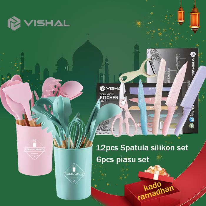 Vishal (Cod) 2In1 Set Spatula Silikon +Pisau Set Terlaris