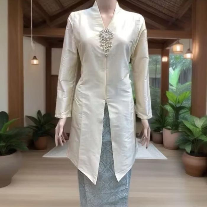 Setelan Kebaya Tafeta Encim Tunik Setelan Kebaya Tunik Kurung Melayu Setelan Kebaya Tunik Tafeta