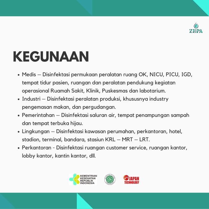ZEPA DISINFECTANT NON ALKOHOL / HOCL / DISIFEKTAN SPRAY 100 ML