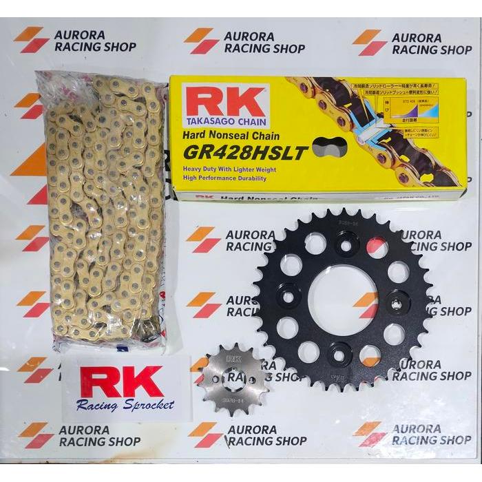 Gear Set Rk 428 Black 428 Supra X 125 - Supra X 125 Helm In - Blade - Revo - Supra Fit New -