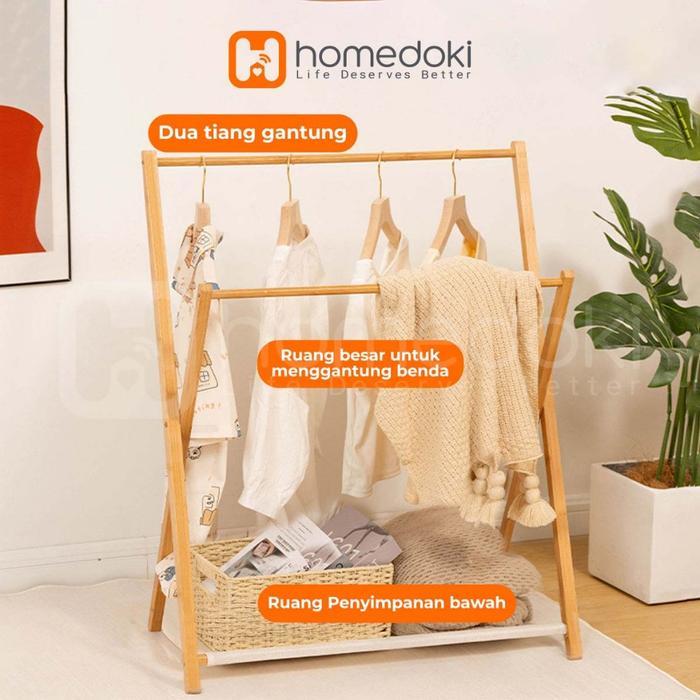 Homedoki Rak Baju/Rak Gantungan Baju/Rak Baju Gantungan/Rak Gantungan Sederhana /Rak Gantungan