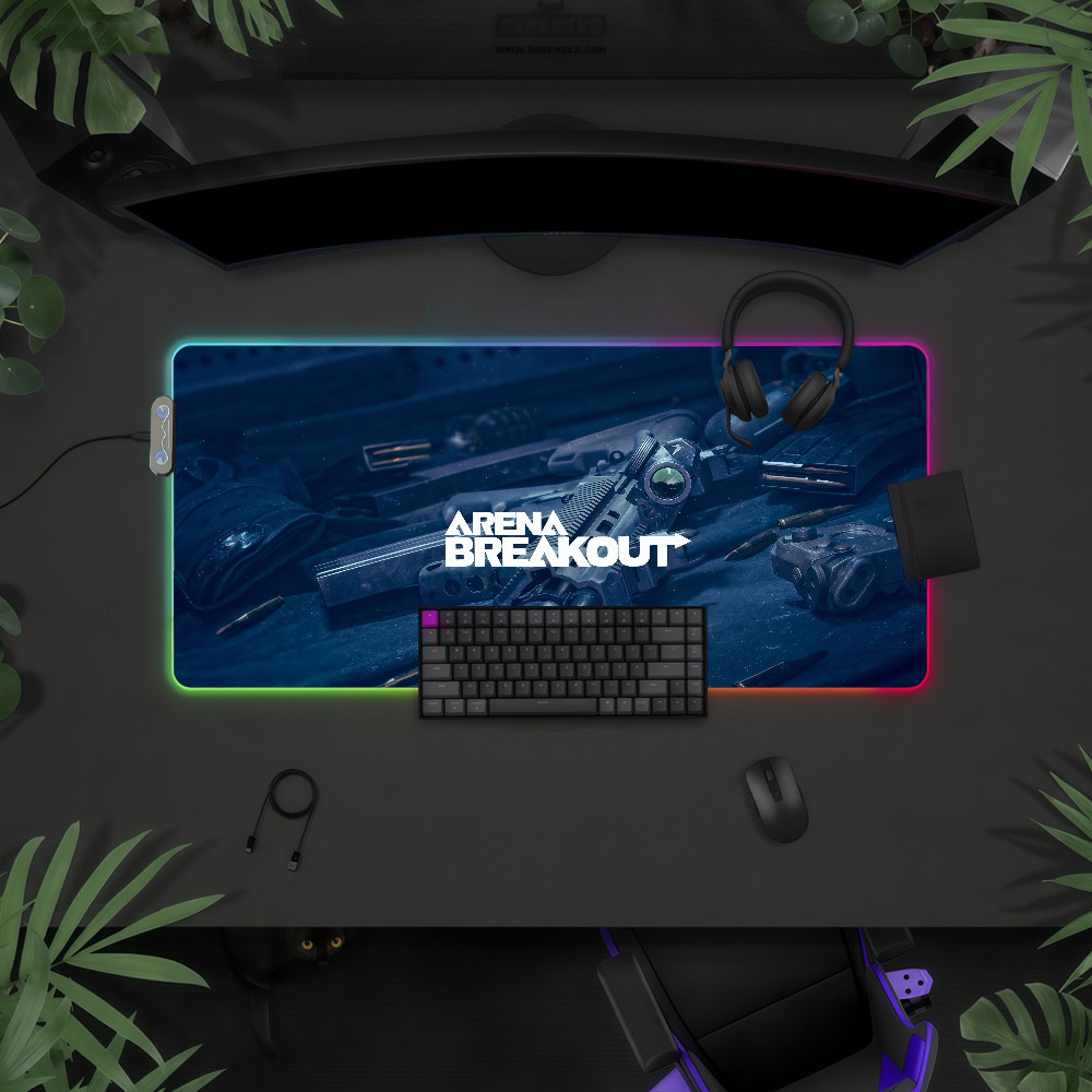 A-Arena Breakout Infinite MousePad RGB LED Non-slip Desk Mat Rubber Gaming Accessories Large XXL