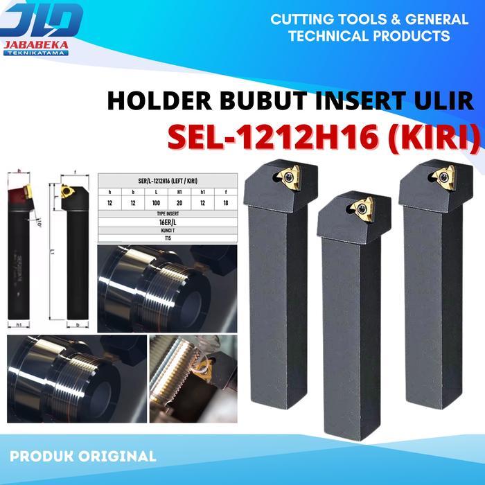 Sel 1212-16 Holder Ulir Gagang Bubut Drat Ulir Luar Insert Er 16 Pisau Bubut Ulir Luar
