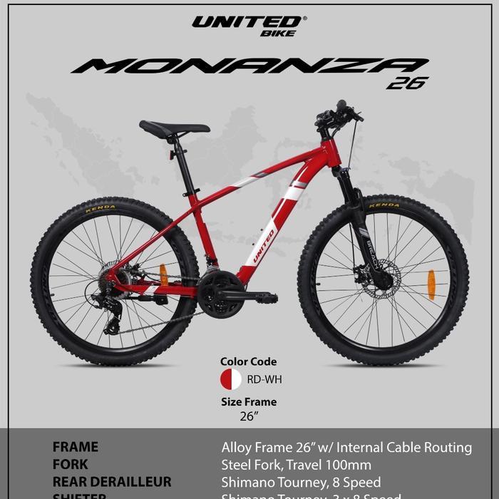 Sepeda MTB Monanza New 26 inch united bike - Merah