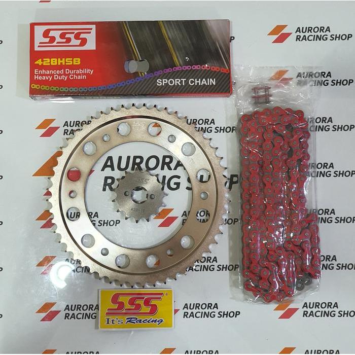 Gear Set Sss 428 Crf 150 L & Rantai Sss 428 Hsb - 140 L