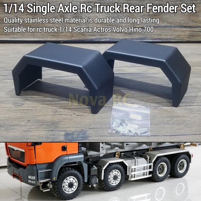 Set spakbor belakang single axle untuk RC truck traktor trailer tamiya hercules 1/14 Scania actros