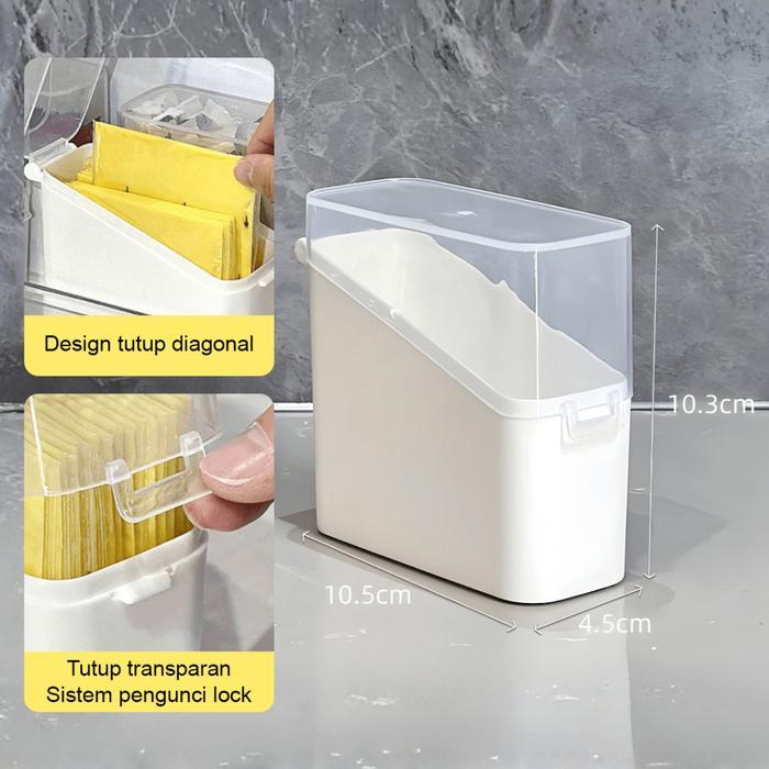 Dr.Organizer Kotak Penyimpanan Pintu Kulkas Wadah Penyimpanan Keju Bumbu Sachet Organizer Dapur