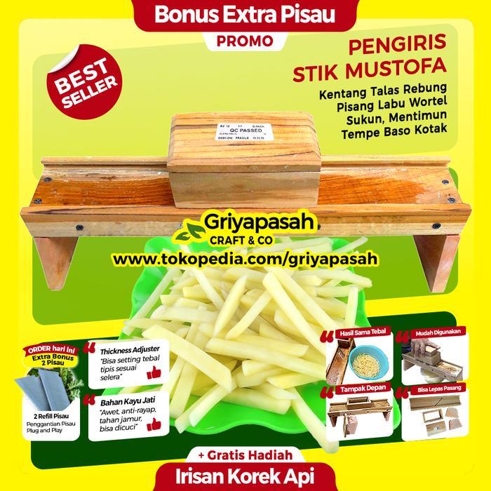 Pemotong Kentang Stik Kentang Korek Api Mustofa Kayu Jati Griyapasah Terlaris