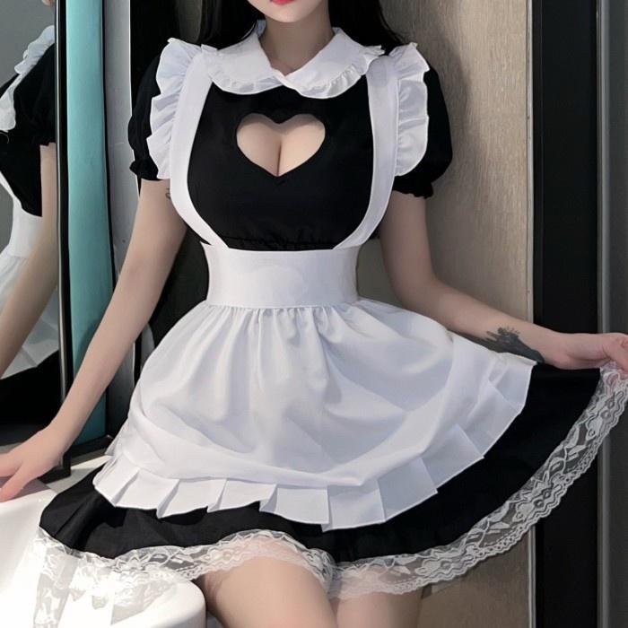 Kostum Lingerie Pelayan Wanita Bahan Lace Big Size