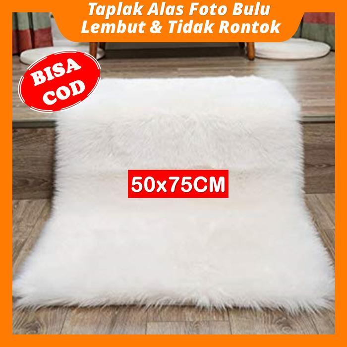 Alas Foto Bulu Korea Putih Rasfur Karpet Bulu Foto Bayi Baby Produk