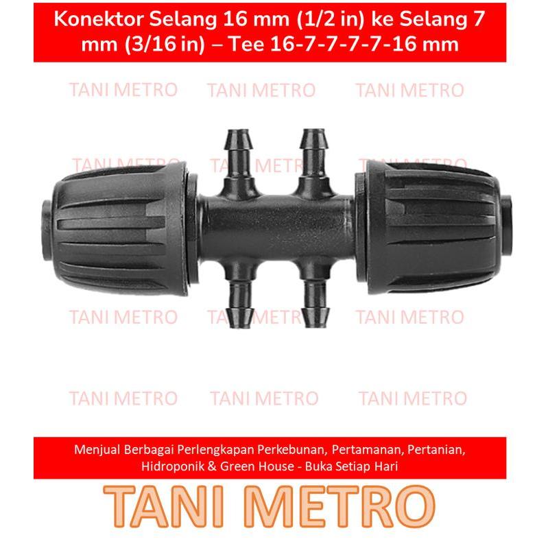 LIMITED EDITION Konektor Connector Cabang Tee Selang 16 mm (1/2 in) ke selang 7 mm (3/16 in) ke Mist