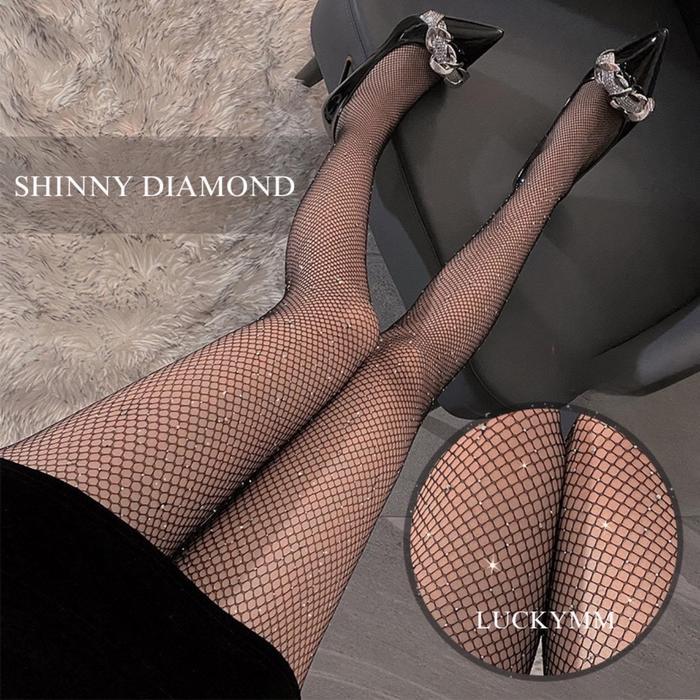 LuckymmGirls Stocking Diamond Celana Stoking Motif Diamond Jaring Warna Hitam Celana Stocking Motif 