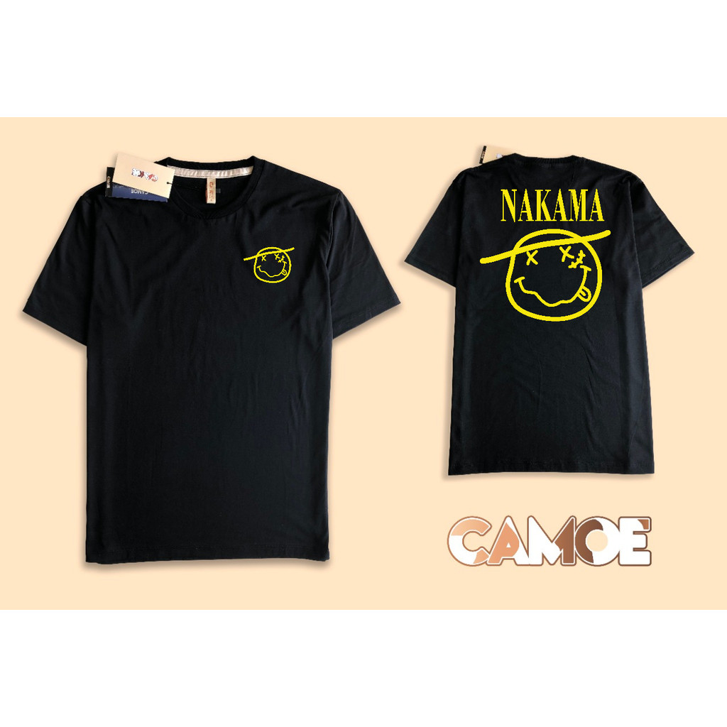 Kaos Tshirt Depan Belakang Music Anime Nirvana Nakama One piece