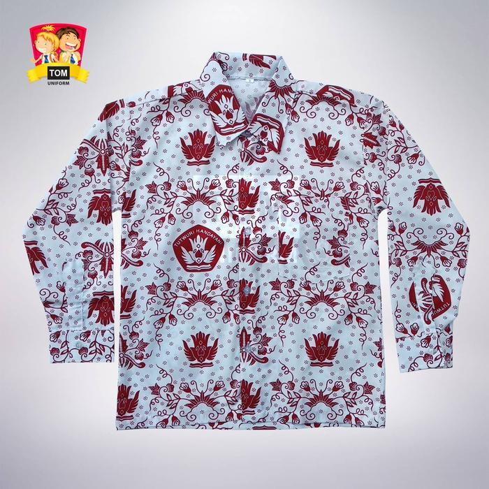 Seragam TOM Batik Kemeja Batik SD Lengan Panjang Seragam Sekolah Motif Tut Wuri Handayani - No 6 Kem