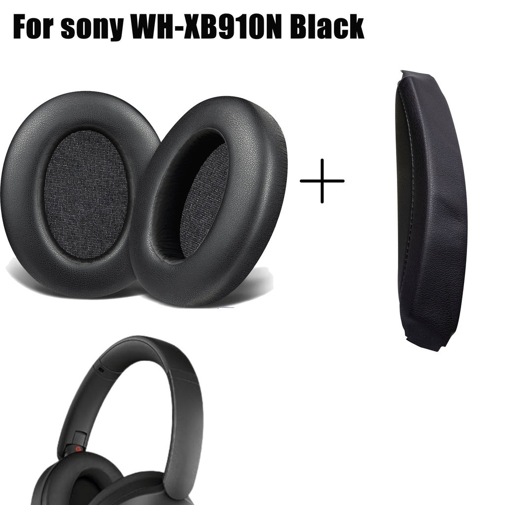 Replacement Earpads Headband Kit for Sony WH-XB910N WHXB910N Headphone Memory Foam Ear Pads Cushions