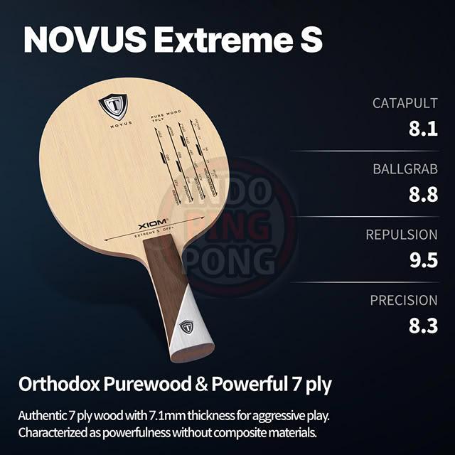 Xiom Extreme S FL ST CP AllWood Novus 7ply Pure Wood OFF+ Blade Kayu Tebal
