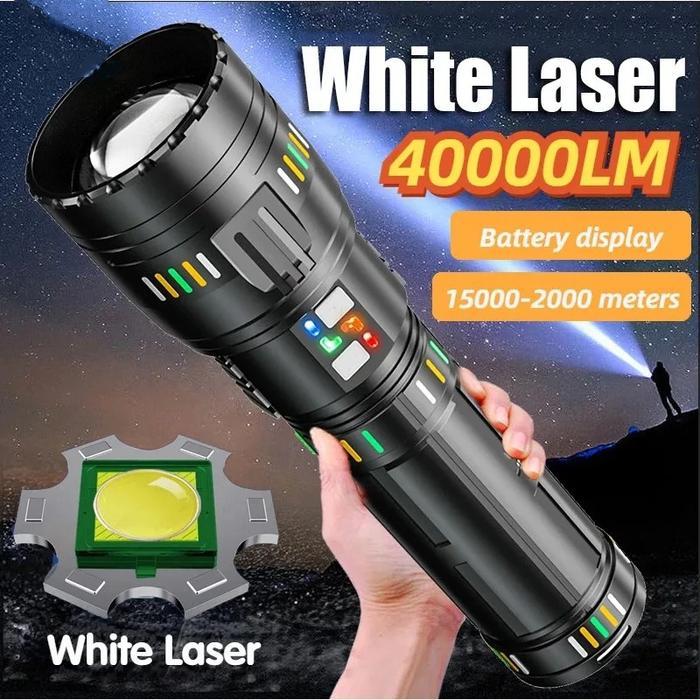 Senter G-600 Super Terang Premium LED 10000mAh Type-C Zoom Waterproof Powerbank Tahan Banting