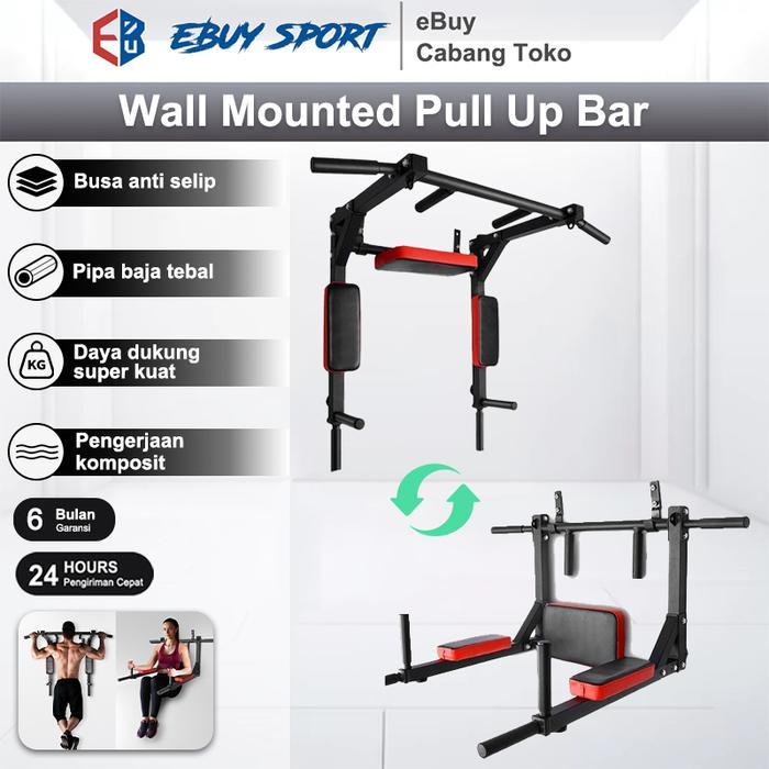 TERLARIS PULL UP BAR DINDING MULTIFUNGSI - WALL MOUNTED CHIN UP BAR KUAT 150KG, UNTUK HOME GYM &