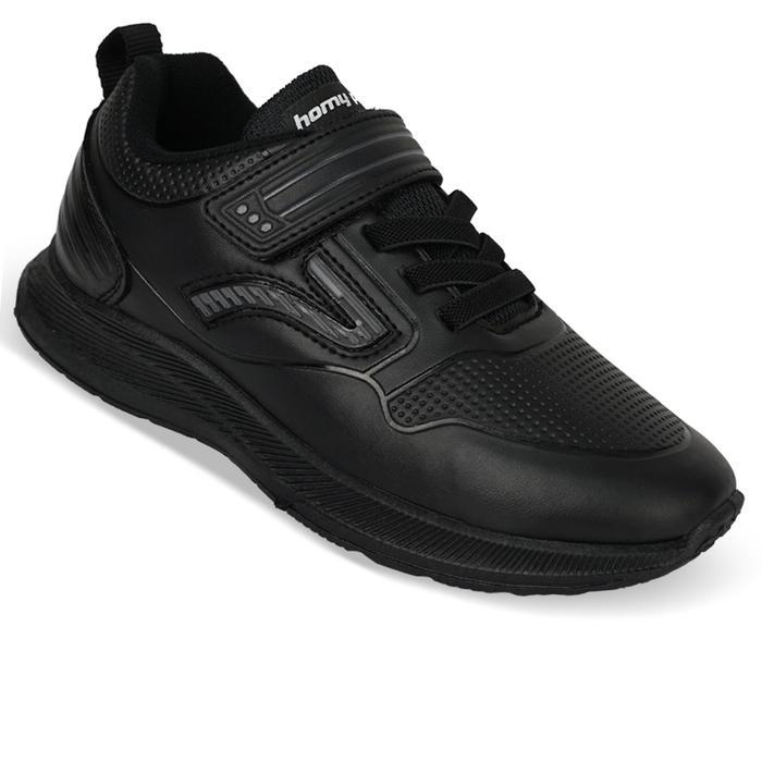 Homyped Blazer Sekolah Sepatu Sekolah Anak Unisex Hitam Model Blazer dengan Velcro Ukuran 31 Sepatu 