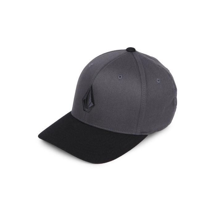 VOLCOM MCP FULL Topi Flexfit 6 Panel Visor Melengkung Warna Hitam Abu - Ukuran S/M dan L/XL STONE FL