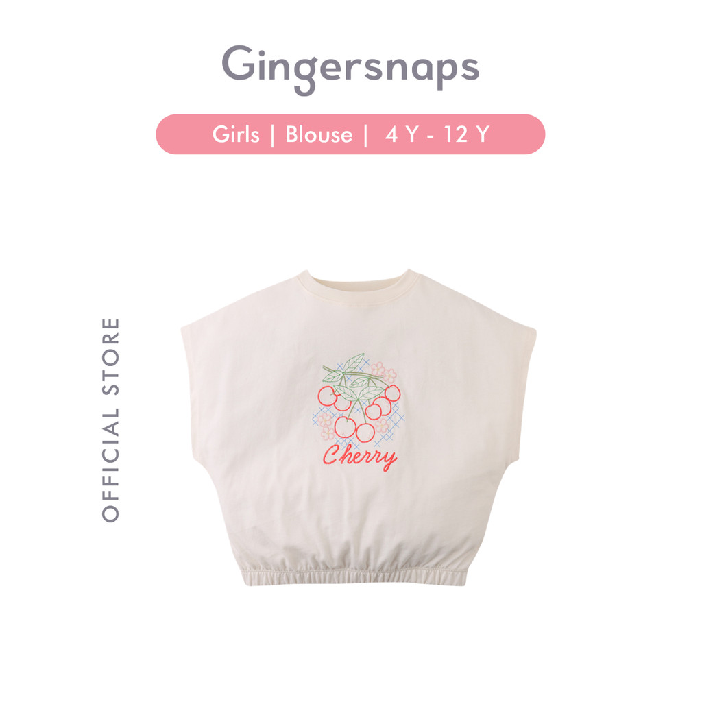 Gingersnaps Gardener'S Bloom Blouse Offwhite - Atasan Anak Perempuan (Putih)