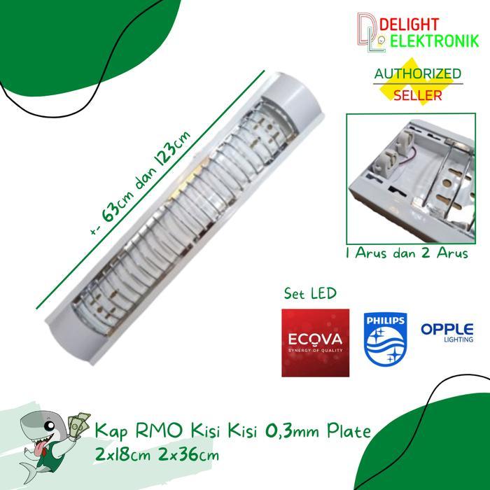 Kap Lampu TL RMO Kisi 0,3mm Plate 2x18 2x36