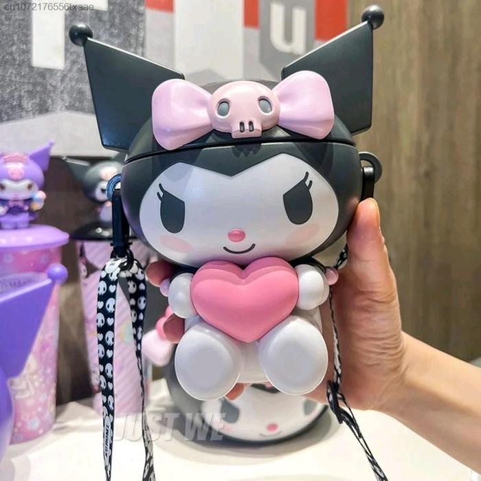 Botol Minum Kuromi Botol Minum Sedotan Kuromi Tempat Popcorn Bucket Kuromi Terbaru 