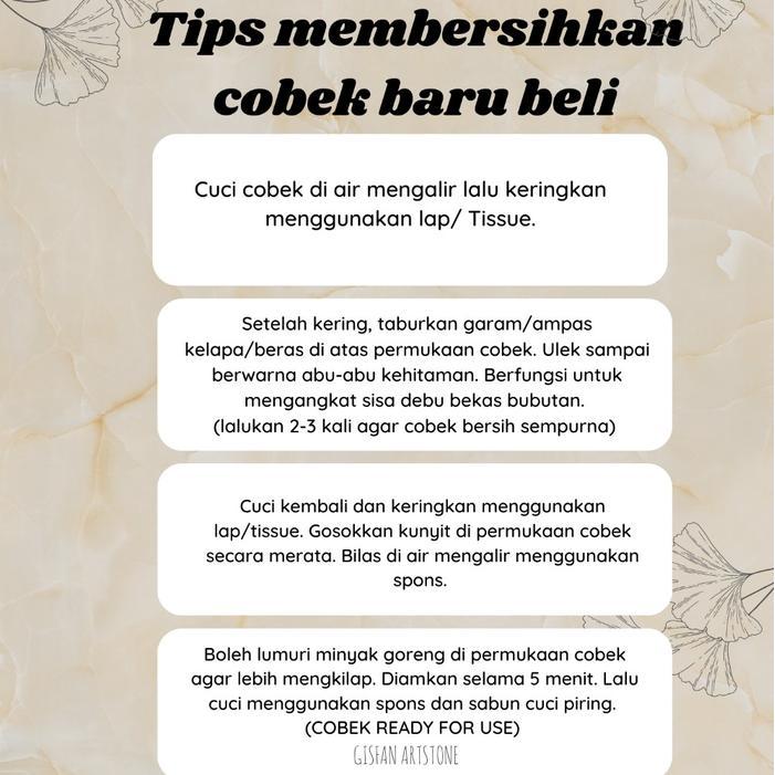 Promo Cobek Coet Layah Lemper 19-20Cm Tanggung Free Ulegkan Batu Asli Merapi Terlaris