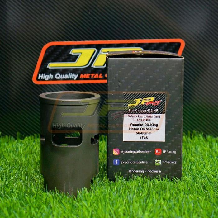 JP Racing Carbon Liner RX KING FULL CARBON 412 HV Bahan Metal Carbon Tahan Panas 600C untuk Harian &