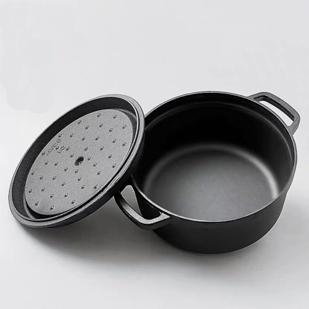 Deepened Enameled Dutch Oven Uncoated with Lid Cast Iron Pot Baker? 10-32cm Heat Resistant Stew Soup