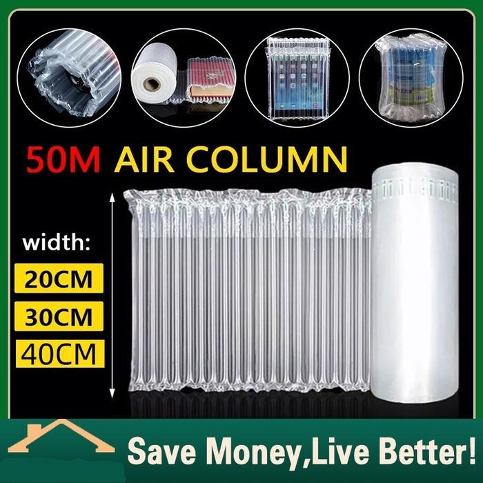 50M Inflatable Air Bubble Cushion Wrap/Air Bubble Wrap Anti Pecah/ Air Cushion Poly Air bubble wrap/