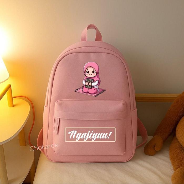 tas mengaji anak tas sekolah anak sd tk paud tas ransel lucu tren warna pink blue lilac black
