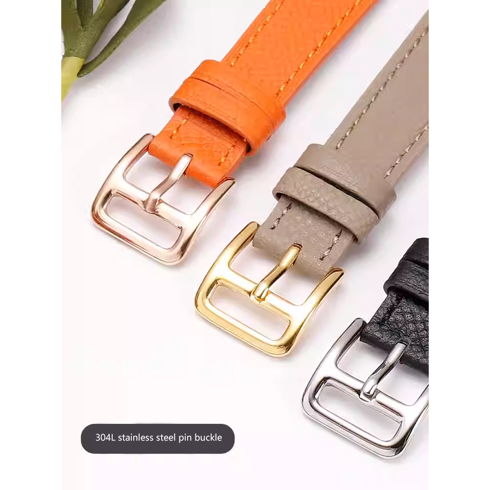 Leather watch strap suitable for Hermes quick release Original pin buckle high quality genuine