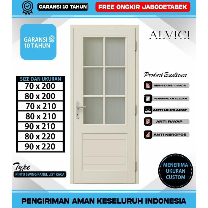Pintu Kamar Swing UPVC Pintu Kamar Mandi UPVC Pintu Toilet UPVC Pintu Dapur UPVC  Kaca Panel Warna P
