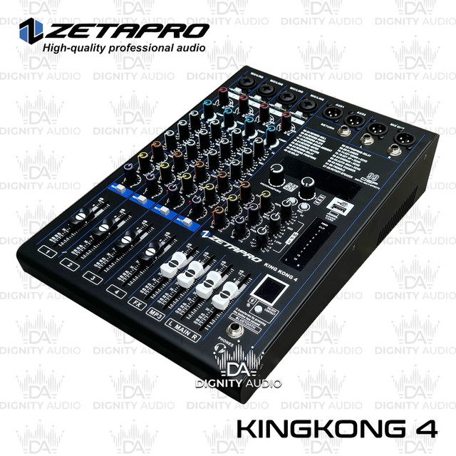Mixer 4 Channel ZETAPRO KINGKONG 4 | KINGKONG4 MP3 USB Recording Bluetooth Original