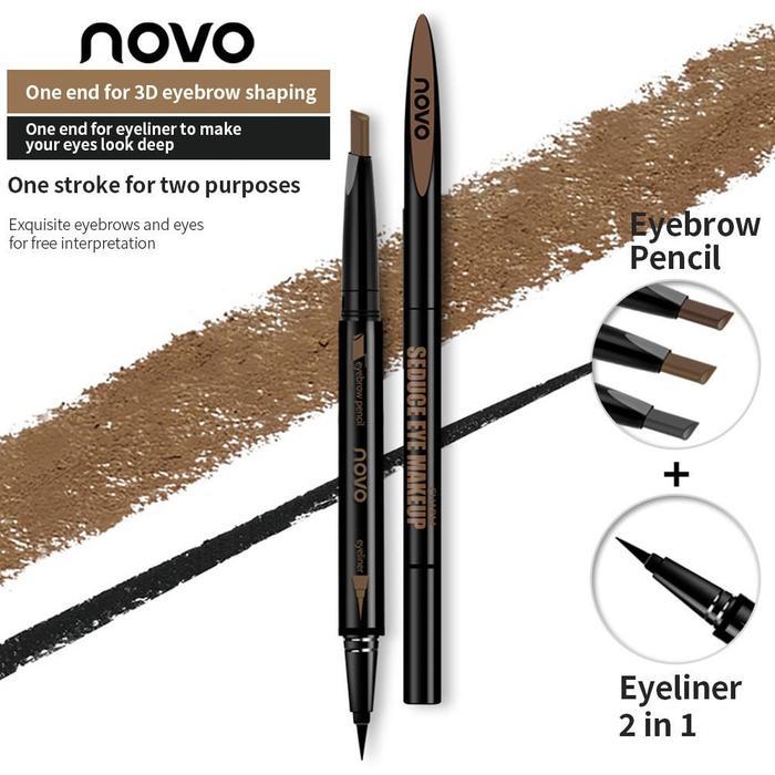 TERLARIS NOVO 2-in-1 Double Head Eyebrow Pencil and Eyeliner Pigmented Long-Lasting Waterproof Eye