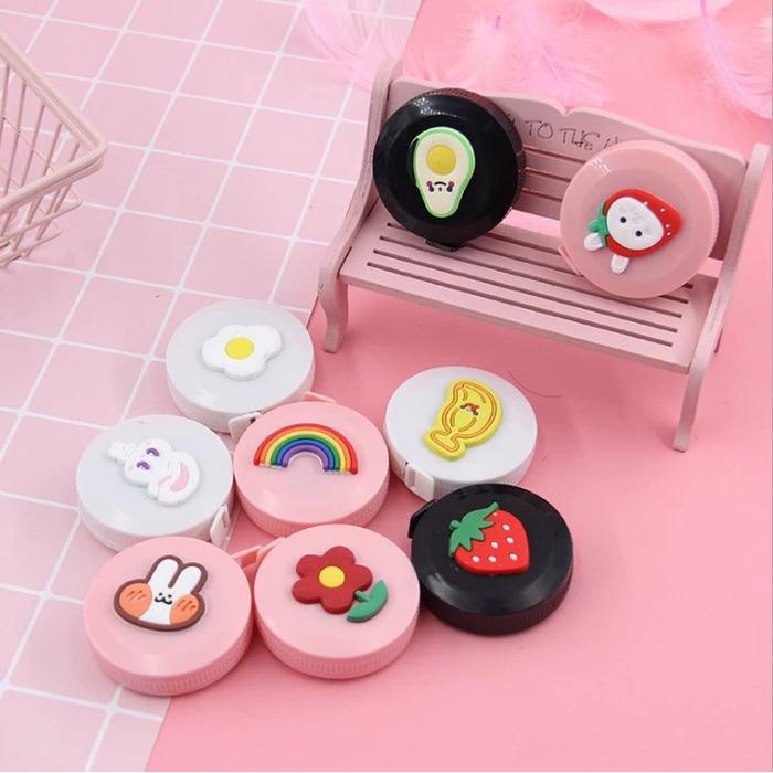 Meteran Gulung Mini Meteran Karakter Lucu 150cm Pengukur Baju / Badan