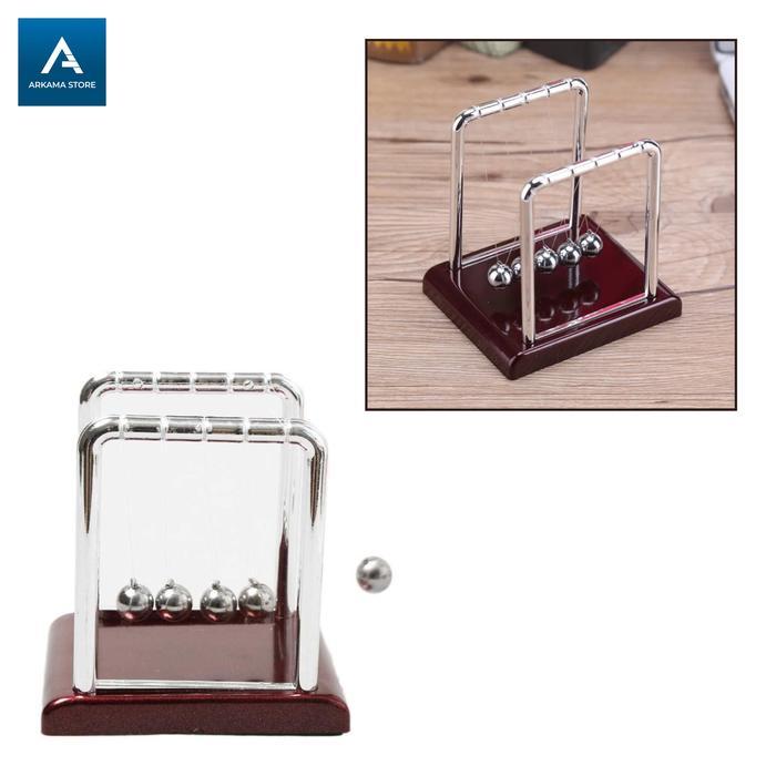 Pendulum Newton 5 Bola Stainless Steel Pajangan Meja