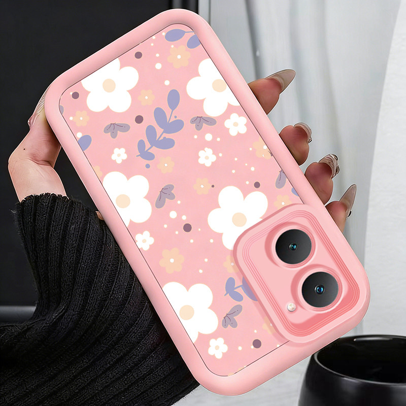 Casing Hp untuk VIVO Y03 Y03T Y18 Y18e Y18i Y18t Y28s 5G Y37 5G Case bunga Bertema Spring Kasing sil