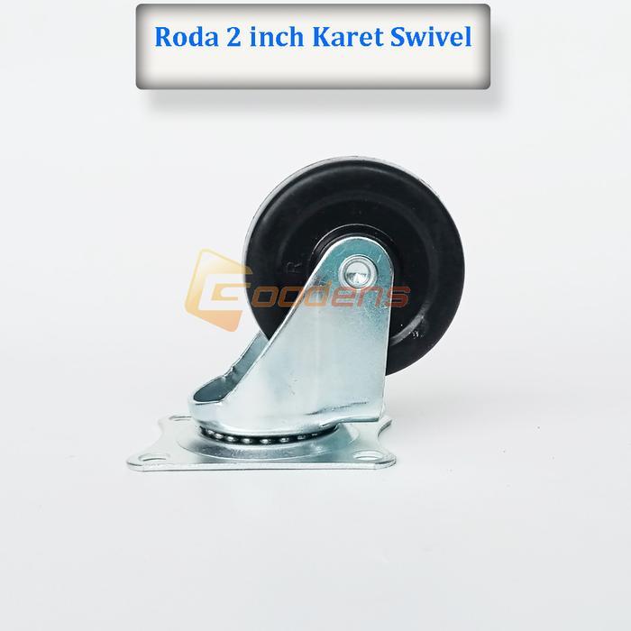 Roda Karet 2 Inch Hidup Roda Caster Roda Gepeng Redy Stok