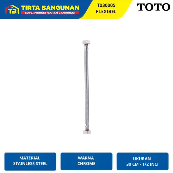 NEW - TOTO T030005 HEAVY DUTY FLEXIBLE HOSE SELANG FLEXIBEL WASTAFEL KLOSET CUCI PIRING 30 CM