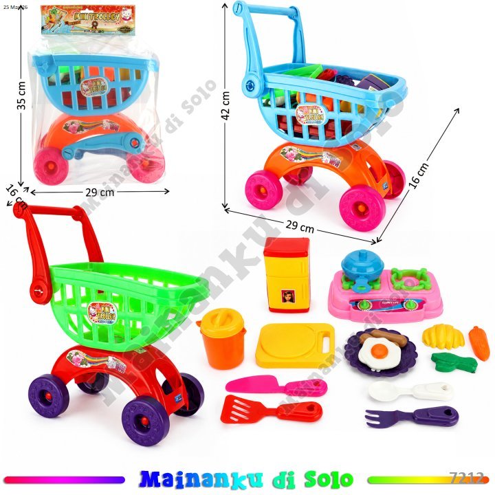 [Mainanku] Mainan Trolley Belanja Masak-masakan Mini Trolley