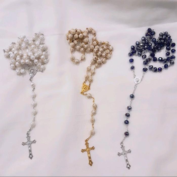 Rosario Kristal, Mawar, Motif Salib Gold