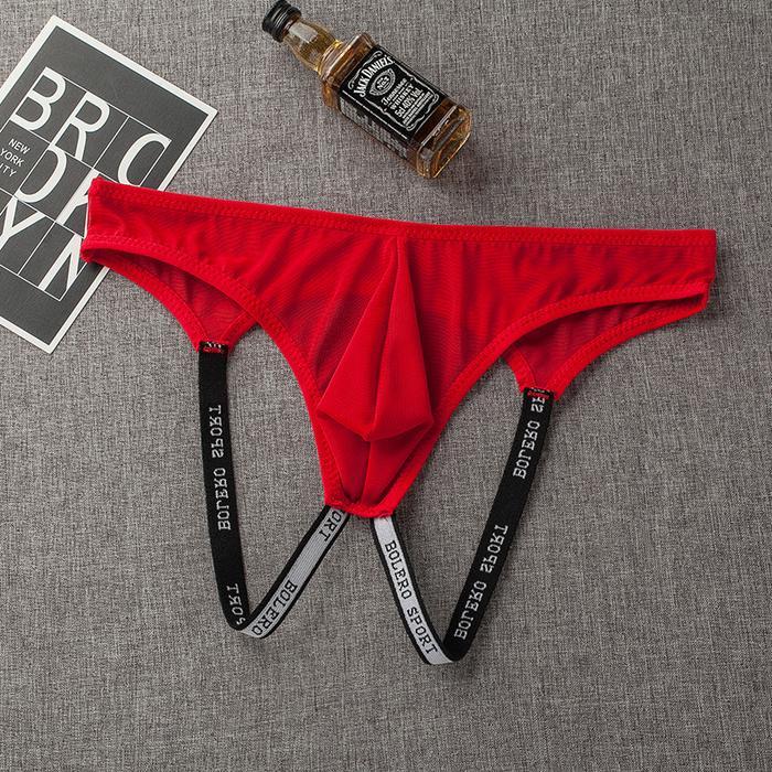 BERKUALITAS Myviril Celana Dalam Pria G String Transparan Dewasa Y0560 Nyaman Hitam Merah