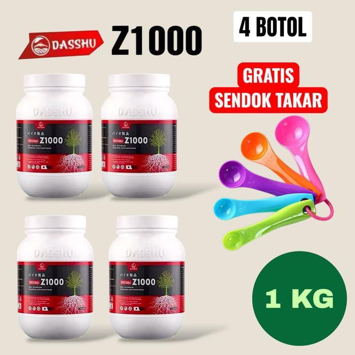 Pupuk Organik Dasshu Z1000 Paket 4 Botol 1 Kg Free Sendok Takar