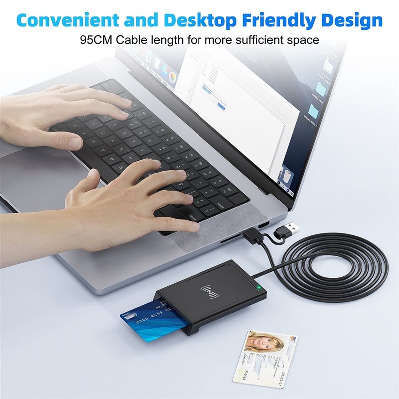 FFYY-Card Reader Writer Smart Card Reader Writer USB PC-Linked PCSC Card Reader For Secure ID,