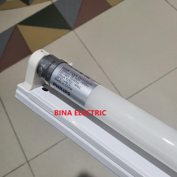Lampu Philips TL T8 LED Ecofit 18W 18 W 18 Watt + Kap TL T8 LED 18W